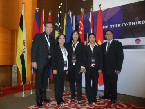 The Philippine Delegation (from left): Benjamin Reyes, Teresita Pineda, Virginia Balmes, Francis Grace Duka-Pante and Earl Saavedra.